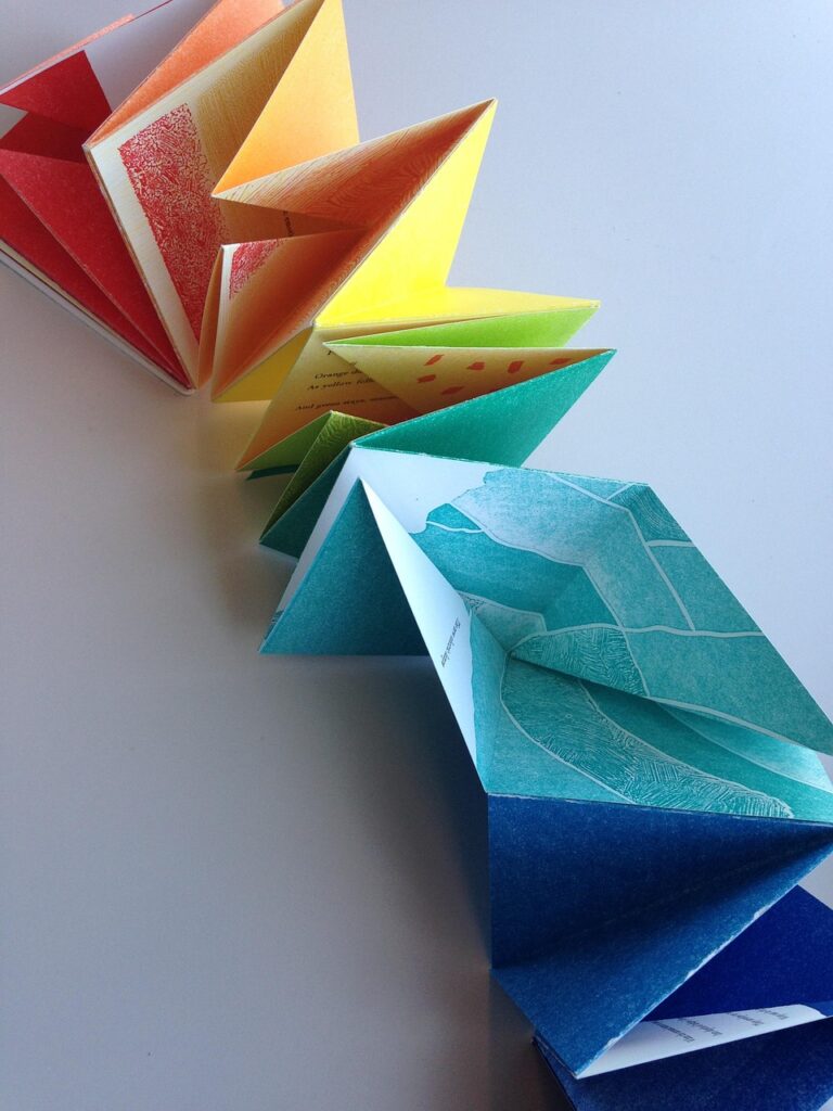 rainbow, origami, shape, paper, nature, creativity, blue rainbow, blue paper, blue creative